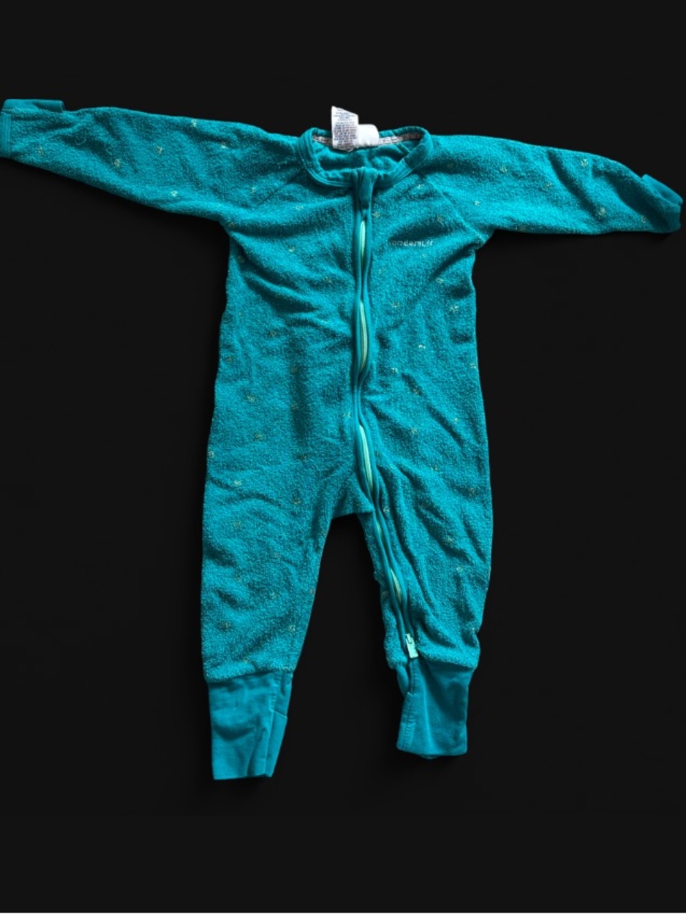 6-12M Bonds | Wondersuit Cozy Teal Kids One-Piece Zip Fleece
